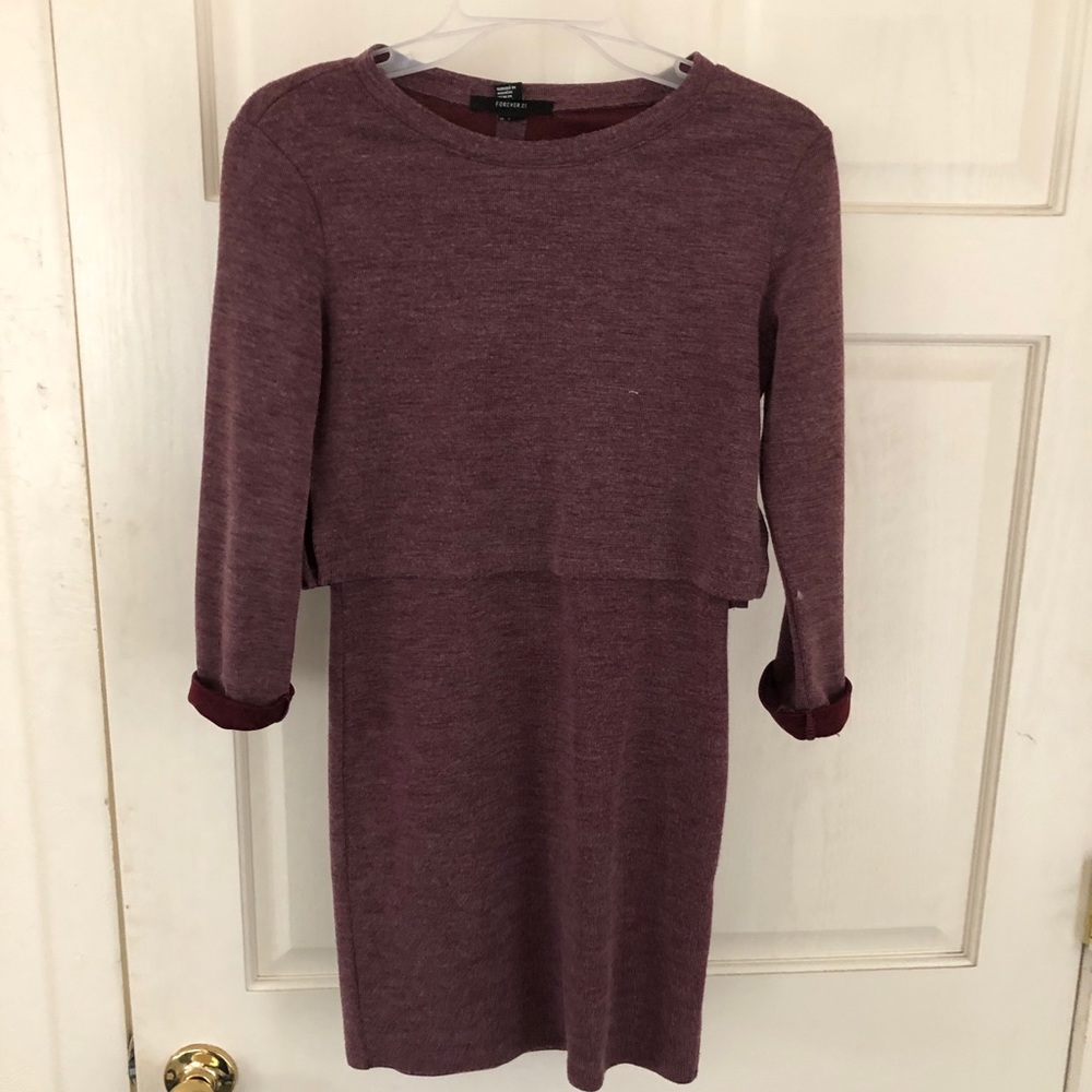 Maroon long sleeve dress